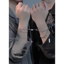 뚜루뚜루 커플 패션 팔찌 하트 포인트 두줄 체인