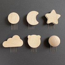 뚜뚜아트 원목 우드 꼭꼬핀 나무 벽걸이 후크 다용도걸이, 우든볼 2개, 1개