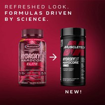 인터네셔널 버젼 ) 머슬테크 하이드록시컷 하드코어 엘리트 110캡슐 Muscletech Hydroxycut Hardcore Elite 110caps, 1병 ( 110정), 1개, 110정