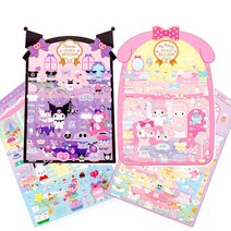 산리오 말랑말랑 스티커 쿠로미 마이멜로디 헬로키티 캐릭터 인형옷입히기 여아선물, 말랑스티커-마이멜로디(0486)