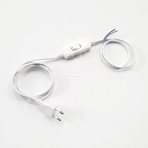 호강조명 AC 220V 전선코드 중간스위치 0.75SQ 백색, 1개, 3M