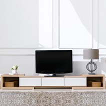 동서가구 미휴 스칸딕 2400 익스텐션 거실장 TV다이 DF640605, 메이플화이트 콤비