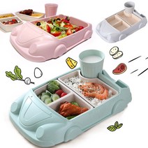 유아식기/유아식판/도도 키즈밀/어린이자동차식판유아, 핑크