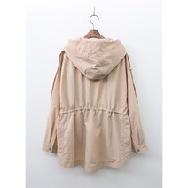 코지일이삼 코지23 여자 빈티지한 캐주얼 후드 허리 스트링 야상 자켓 (8236546)