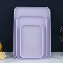 애프터눈티 트레이 디저트 케이크 스탠드 3단 수입 그릇 빈티지 케익 플레이팅 접시 직사각형 밀짚 컵 차 과일 플라스틱 사용 빵 환경 보호 건강 바베큐 가정용, 자주색, 25x17cm