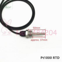 PT1000 온도 센서 SUS304 백금 저항 BSP G12 quot나사 프로브 직경 7mm L 20 50 100 150mm AWG24 x 3C 와이어 1.5m, 03 37mm probe, 03 37mm probe