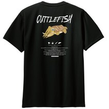 [피싱웨어]커틀피쉬 갑오징어 에깅 루어 기능성 낚시티셔츠 빅사이즈가능, 반팔라운드쿨티셔츠, M(95), 블랙