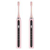 커플 전동칫솔 전신워싱 듀폰 소프트브러쉬 USB 충전 고주파 음파식 전동칫솔 발렌타인 선물, 드림 핑크 블랙 패널, USB직접 충전
