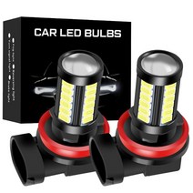 2Pcs H11 H8 9006 HB4 9005 PSX24W H16EU 5730 LED 자동 안개 램프 차 반대로 전구 6000K 백색 파란 황색, 01 H8, 03 RED