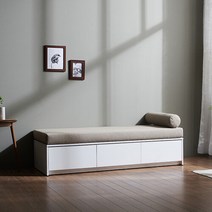 가구데코 피오 1600 서랍수납 패브릭 벤치소파 NA0220, 오크+연브라운