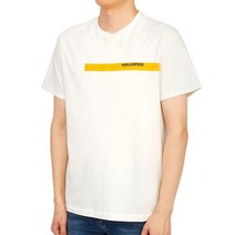 파라점퍼스 [파라점퍼스] 테이프 PMTEEIT01 OFF WHITE 남자 반팔티셔츠 레귤러핏