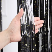 파티커튼 블랙스타 은박커튼 생일파티커튼 파티용품, 파티커튼(블랙스타)