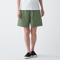 무인양품 MUJI 여성 인도면 워싱 포플린 쇼트 팬츠 BED04A1S