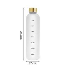 시간눈금 텀블러 보틀 1L 물병 32Oz 동기부여 리유저블컵 스포츠 야외 여행, 흰색