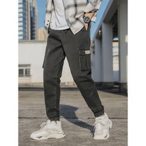 남자블랙진 연청바지 중년청바지 봄 가을 멀티 카고 청바지 남성 블랙 블루 데님 조깅 바지 진 빅사이즈 8XL