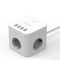 보코 큐브사각 3구2m USB4포트 멀티탭 콘센트, 1개