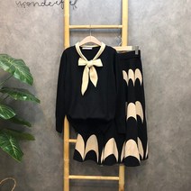 라임브릿지 스티치 리본 타이 니트