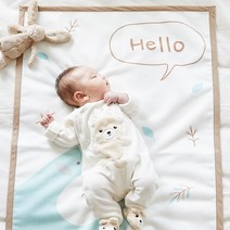 롤베이비 부드러운 밤부 아기 유아 특대형 방수요 신생아 패드 아기침대방수매트, 퍼니스카이