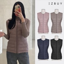 [이지바이] 해피니스 여성 경량 패딩 조끼 / M~2XL 사이즈까지 날아갈듯 가볍고 따뜻한 초경량 나일론 조끼_웰론 빅사이즈 아우터