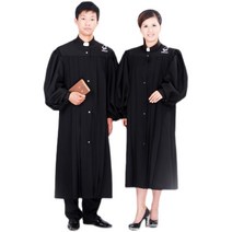교회 목사 성가대 찬양대 찬양단 임직식 단체복 가운, 블랙  _L