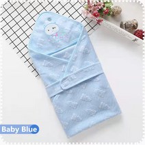 아기 담요 신생아 유아 Bebe Muslin 면화 통기성 봉투 Swaddle For New Baby Hooded Sleepsack Parisarc 담요, Blue