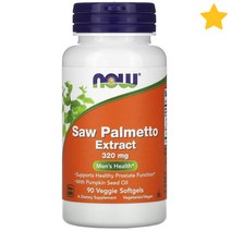 나우푸드 NOW Foods 쏘팔메토 추출물 남성 건강 320mg 베지 소프트젤 90정, 1개, 기본
