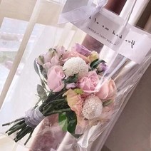 투명 꽃다발 쇼핑백 화분 꽃집 PVC 다회용백 세트 대형 10매 리유저블 백 선물용 꽃 손잡이 비닐 긴 부케 포장지 튼튼한 무지 답례품 포장