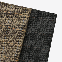 기모본딩 선염 울방모원단 헤링본체크2종, 진그레이(D41-115)