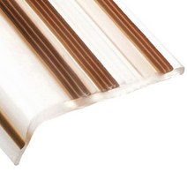 계단 미끄럼방지 논슬립 고무 몰딩 마감재, 투명 (줄무늬-브라운), 180cm