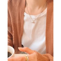 로스도스 double heart necklace (silver 925) - 입체감있는 하트 팬던트 은목걸이
