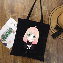 스파이패밀리 하라주크 아나포저 긴팔 후드티 의상 anya smug kawaii funny black simple women package canvas bag handbags x