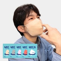 식약처허가 KF94 2D 새부리형 미카 썸 황사방역용 마스크 대형 컬러 / 화이트 마스크 100매, 분홍색