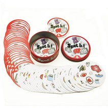 퍼즐 23 스타일 30/31/55pcs 도블 카드 장난감 철 상자 재미 가족 동물 Jr 힙합 키즈 보드 게임 선물 휴일, 26 AB   55PCS, 한개옵션1