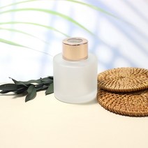디퓨저용기 - 원형 불투명(반투명) 50ml, 모던 T자형 우드캡