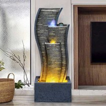 실내정원 분수대 사무실 고급스러운분위기 거실 인테리어 분수 장식품, 03 모던 스톤 라임 C