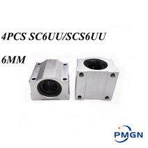 높은 품질 4 pcs sc6uu scs6uu 선형 모션 볼 베어링 슬라이드 블록 부싱 lm6uu 부시 베개 블록 12mm|Bearings|, 1개, 단일, 단일
