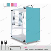컴퓨터케이스 pc케이스 pc케이스미들타워 MOD 미니 ITX 컴퓨터 케이스 만화 다채로운 데스크탑 Gabinete 게, 04 blue