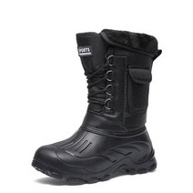 남성 겨울 부츠 따뜻한 방수 스니커즈 2021 야외 활동 낚시 스노우 작업 신발, Black|41, 41