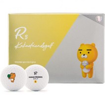 카카오 프렌즈 골프 R3 골프공 3피스 아이오노머 커버 최대 거리 & 스트레이트 샷 & 소프트 필 골프 티 프린트 (1 다스 12 볼), Lucky Ryan Edition