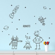 아트박스/낭만창고 ijs384-깡통로봇 친구들, 블랙