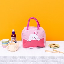 포그망 캐릭터 도시락가방 보냉보온백 피크닉 캠핑 휴대용 쿨러백, 핑크 토끼_캐릭터 보냉백