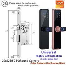 RAYKUBE-K7 프로 플러스 스마트 지문 인식 도어락 생체 블랙 색상 Tuya 앱 원격 잠금 해제 키리스 전자, 15 22x225 R_01 Black