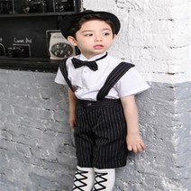 [혹스아이] 솔로뮤스트라이프멜빵세트 유아 키즈 기념일 들러리 할로윈 아동예복 생일파티의상