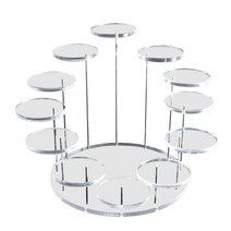 다층 아크릴 링 디스플레이 스탠드 귀걸이 쥬얼리 홀더 랙 보석 쇼케이스 미니 애니메이션 액션 피규어 보관 선반 3/12, [04] clear 12