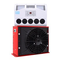 차량용 에어컨 무시동에어컨 화물차 대형차 트럭 차박 냉방 캠핑카 24V 12V, 24V수직빨간색+전체액세서리세트
