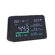 복합가스측정기 COCO2 HCHO TVOC 탐지기 지능형 이산화탄소 측정기 대기 질 모니터 가스 정확한, 02 Black