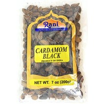 [까미마켓] Rani 블랙 카다몸 포드 (칼리 엘라치) 전체 인도 향신료 200g(7) ~ 천연 | 비건 글루텐 GMO 프리 원산지 스모키 Tsaoko 카오 구오 바하 단 카우 바, [까미마켓] 7 Ounce (Pack of 1)_Who