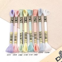 DMC 라이트이펙트사 파스텔 8색 타래메탈릭사 프랑스자수 십자수, E5200
