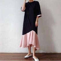 빵아샵 하늘하늘 쉐이크 롱 원피스