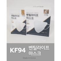 벤틸라이프 KF94 에어스루 케이에프 새부리 2D 마스크 화이트 (서림), 150매